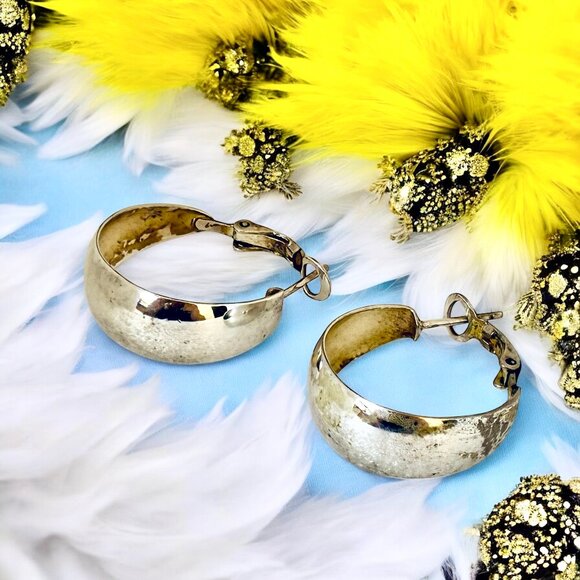 Sterling Silver Earrings Hoop Dangle Leverback Chunky Lightweight Thailand - Picture 2 of 12